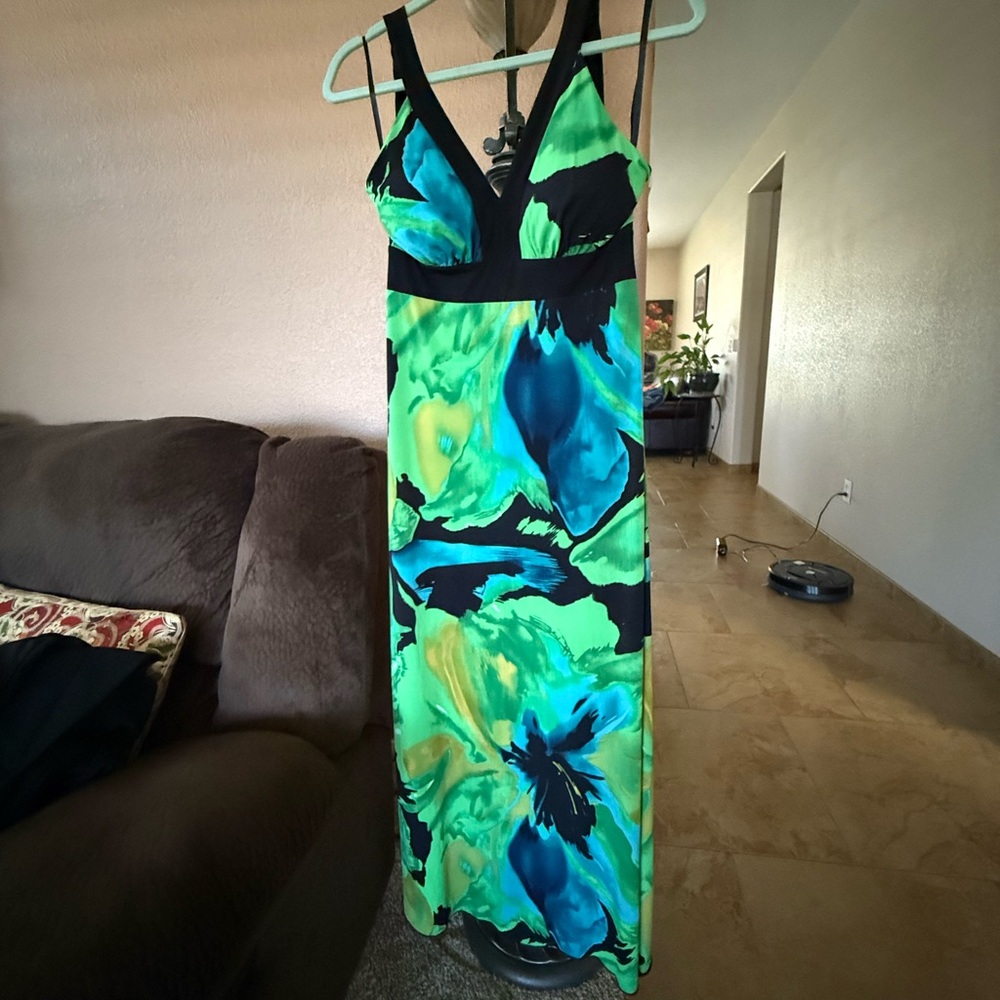 Enfocus Studio Green and Blue Maxi Dress
